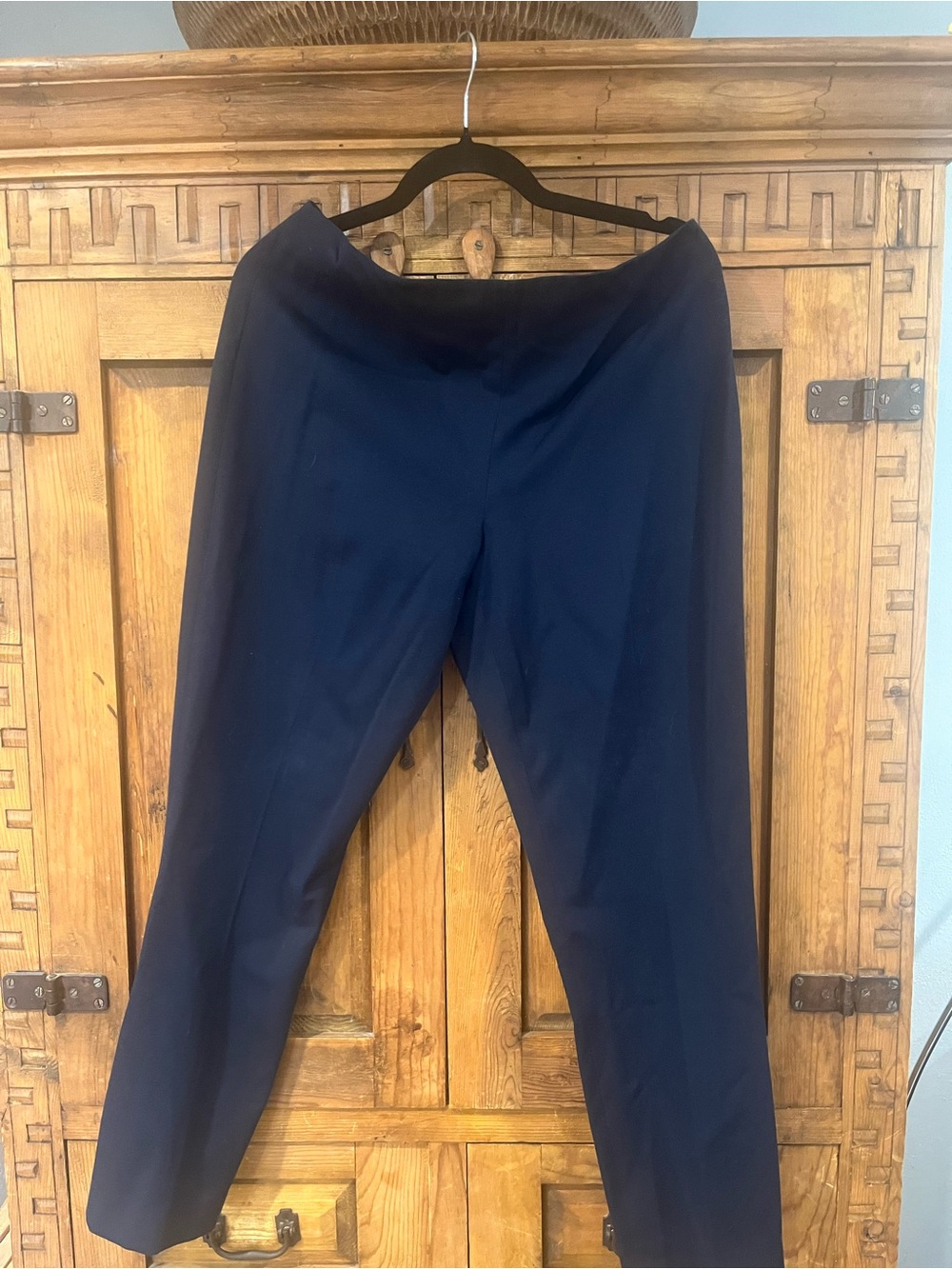 ELIE TAHARI Navy Straight-Leg Dress Pants
